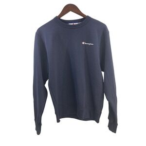 Champion Men Small Sweatshirt Navy Blue Round Neck Long Sleeves New